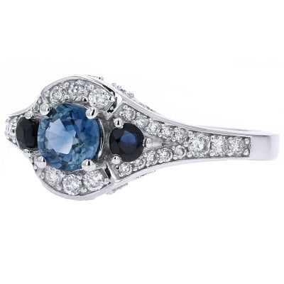 14K WG Sapphire Three Stone Ring