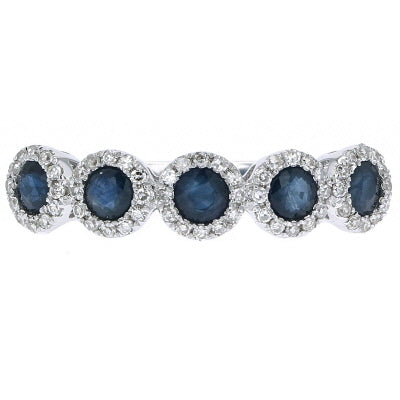 14K WG Gemstone Halo Stackable Band<p><strong>More Colors Available</p></strong>