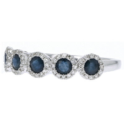 14K WG Gemstone Halo Stackable Band<p><strong>More Colors Available</p></strong>