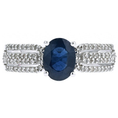 10K WG Oval Sapphire Ring