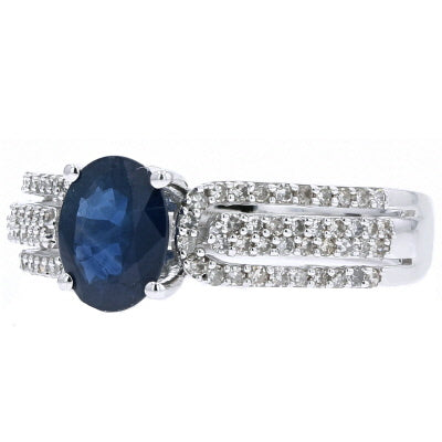 10K WG Oval Sapphire Ring