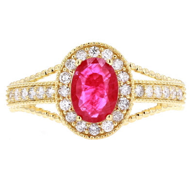 14K Oval Gemstone Ring<p><strong>More Colors Available</p></strong>