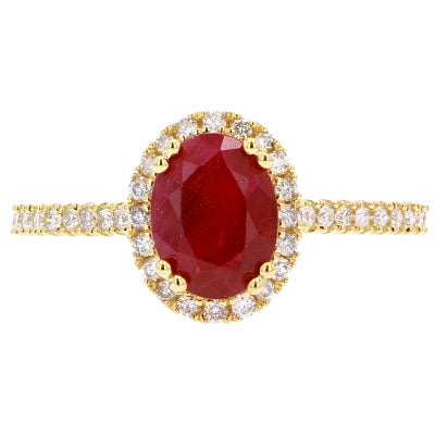 14K Oval Center Gemstone Ring<p><strong>More Colors Available</p></strong>