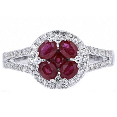 14K WG Gemstone Center Ring<p><strong>More Colors Available</p></strong>