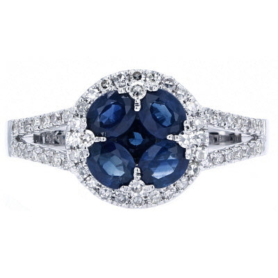 14K WG Gemstone Center Ring<p><strong>More Colors Available</p></strong>