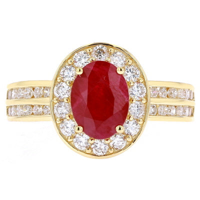 14K Oval Gemstone Center Ring<p><strong>More Colors Available</p></strong>