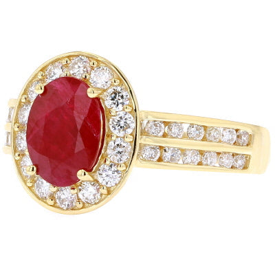14K Oval Gemstone Center Ring<p><strong>More Colors Available</p></strong>