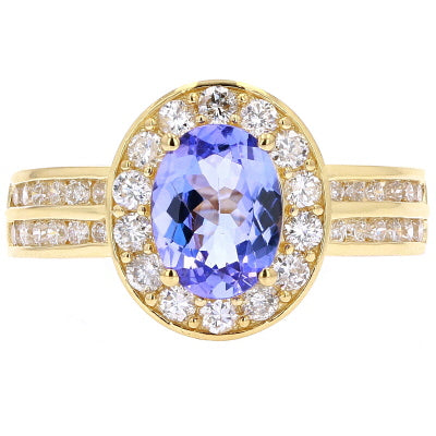 14K Oval Gemstone Center Ring<p><strong>More Colors Available</p></strong>