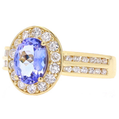 14K Oval Gemstone Center Ring<p><strong>More Colors Available</p></strong>