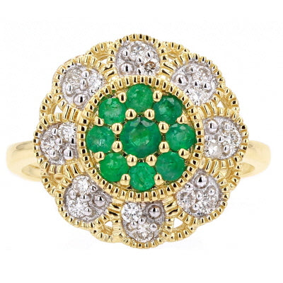 14K Gemstone Flower Cocktail Ring<p><strong>More Colors Available</p></strong>