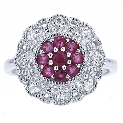 14K Gemstone Flower Cocktail Ring<p><strong>More Colors Available</p></strong>