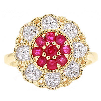 14K Gemstone Flower Cocktail Ring<p><strong>More Colors Available</p></strong>
