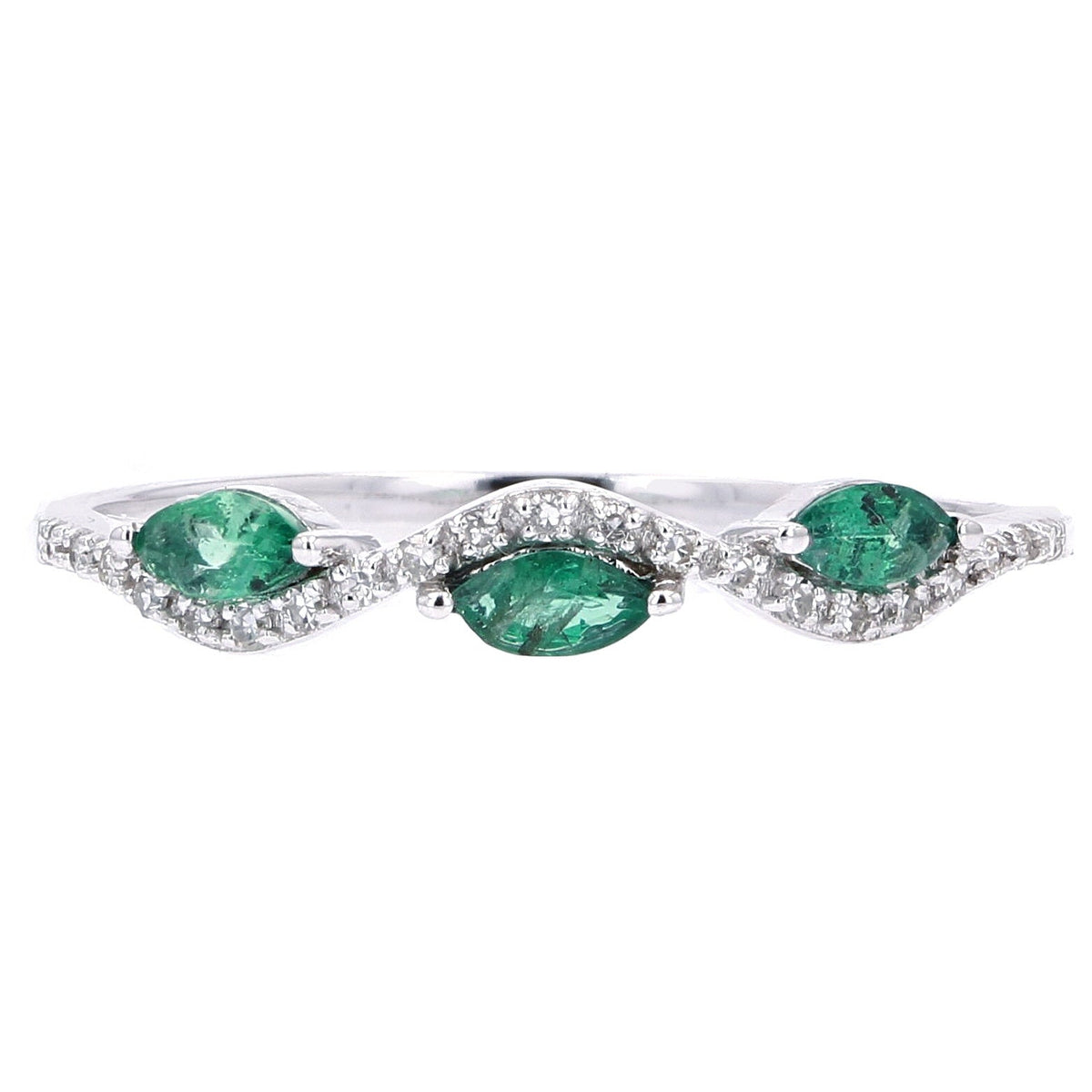 14K Three Stone Gemstone Band<p><strong>More Colors Available</p></strong>