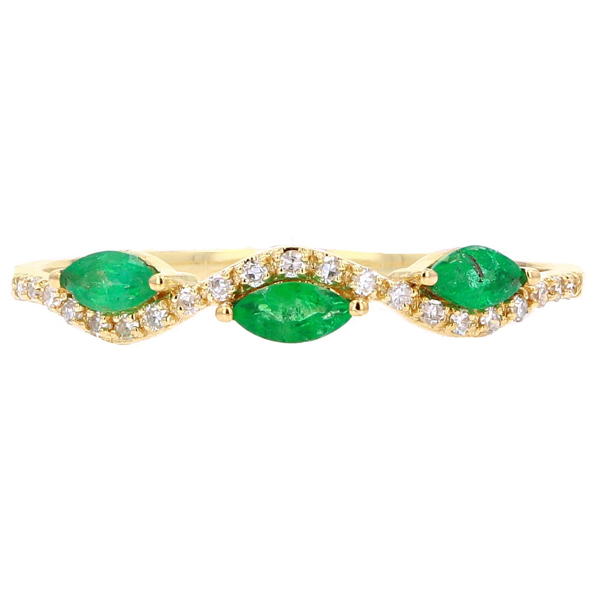 14K Three Stone Gemstone Band<p><strong>More Colors Available</p></strong>