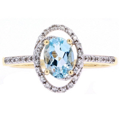 14K Oval Gemstone Center Ring<p><strong>More Colors Available</p></strong>