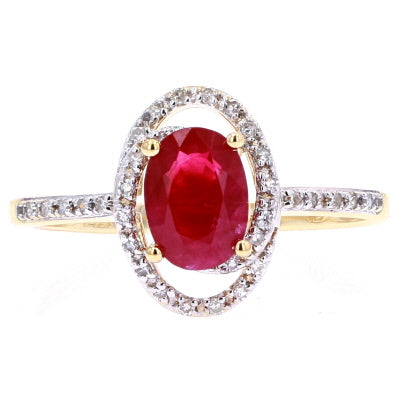 14K Oval Gemstone Center Ring<p><strong>More Colors Available</p></strong>