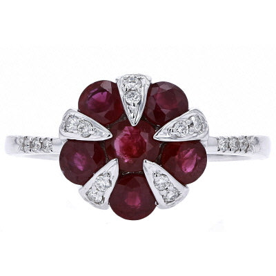 14K Gemstone Flower Cocktail Ring<p><strong>More Colors Available</p></strong>