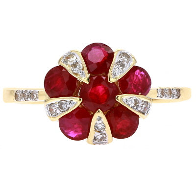 14K Gemstone Flower Cocktail Ring<p><strong>More Colors Available</p></strong>