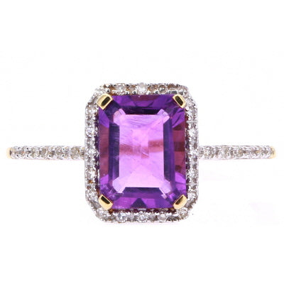 14K Gemstone Center Halo Ring<p><strong>More Colors Available</p></strong>
