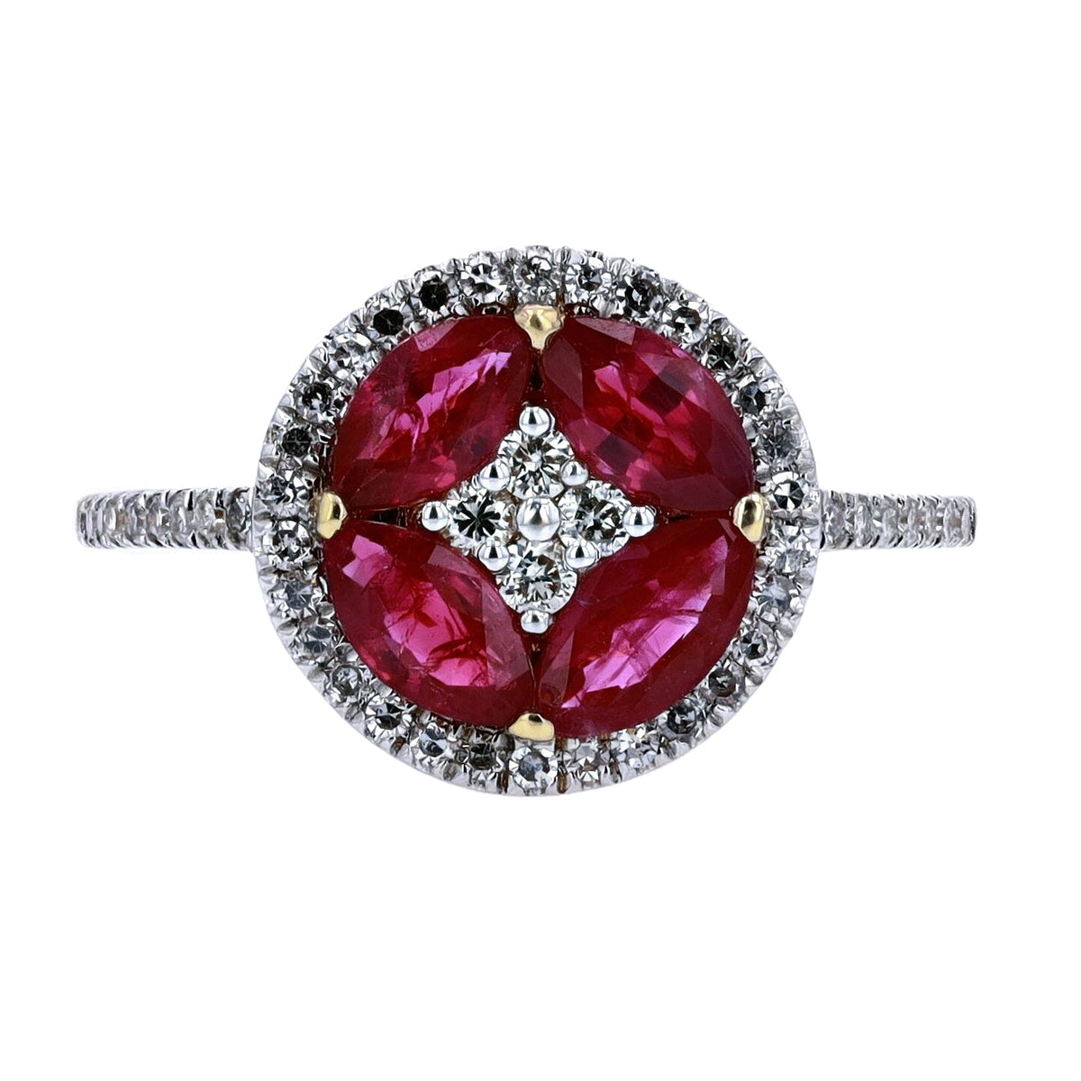 14K Gemstone Halo Ring<p><strong>More Colors Available</p></strong>