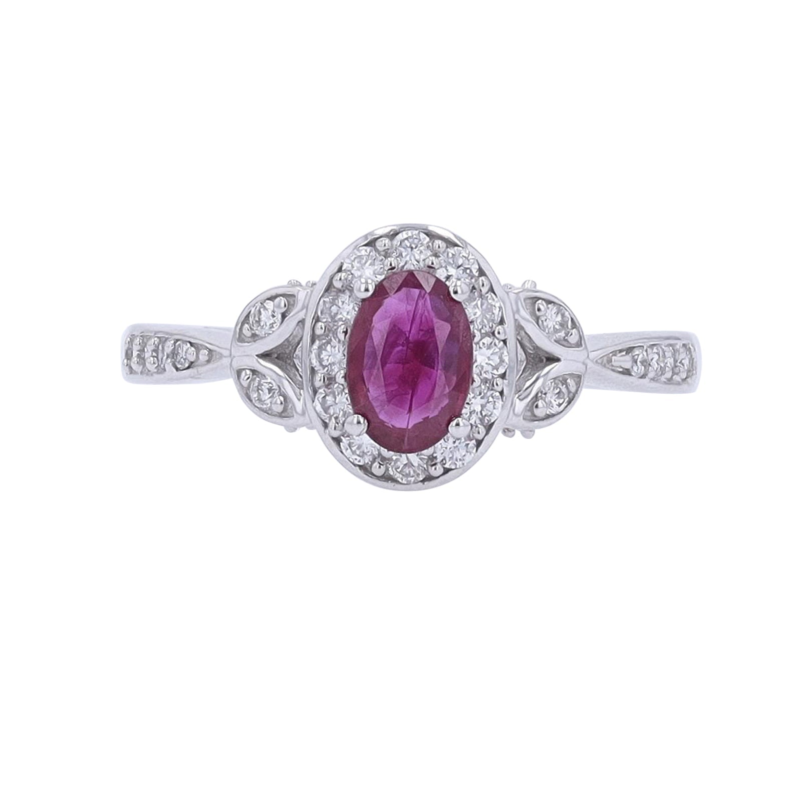 14K Gemstone & Diamond Halo Ring<p><strong>More Colors Available</p></strong>