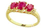 14K YG EFFY Three Stone Ruby Ring