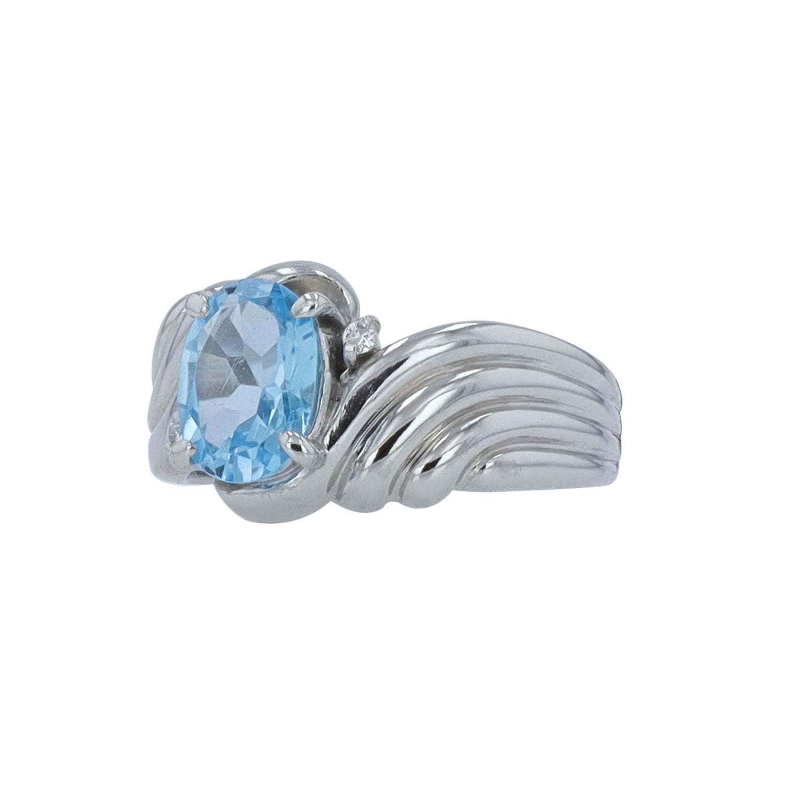 PT900 1.50 CT Blue Topaz Ring