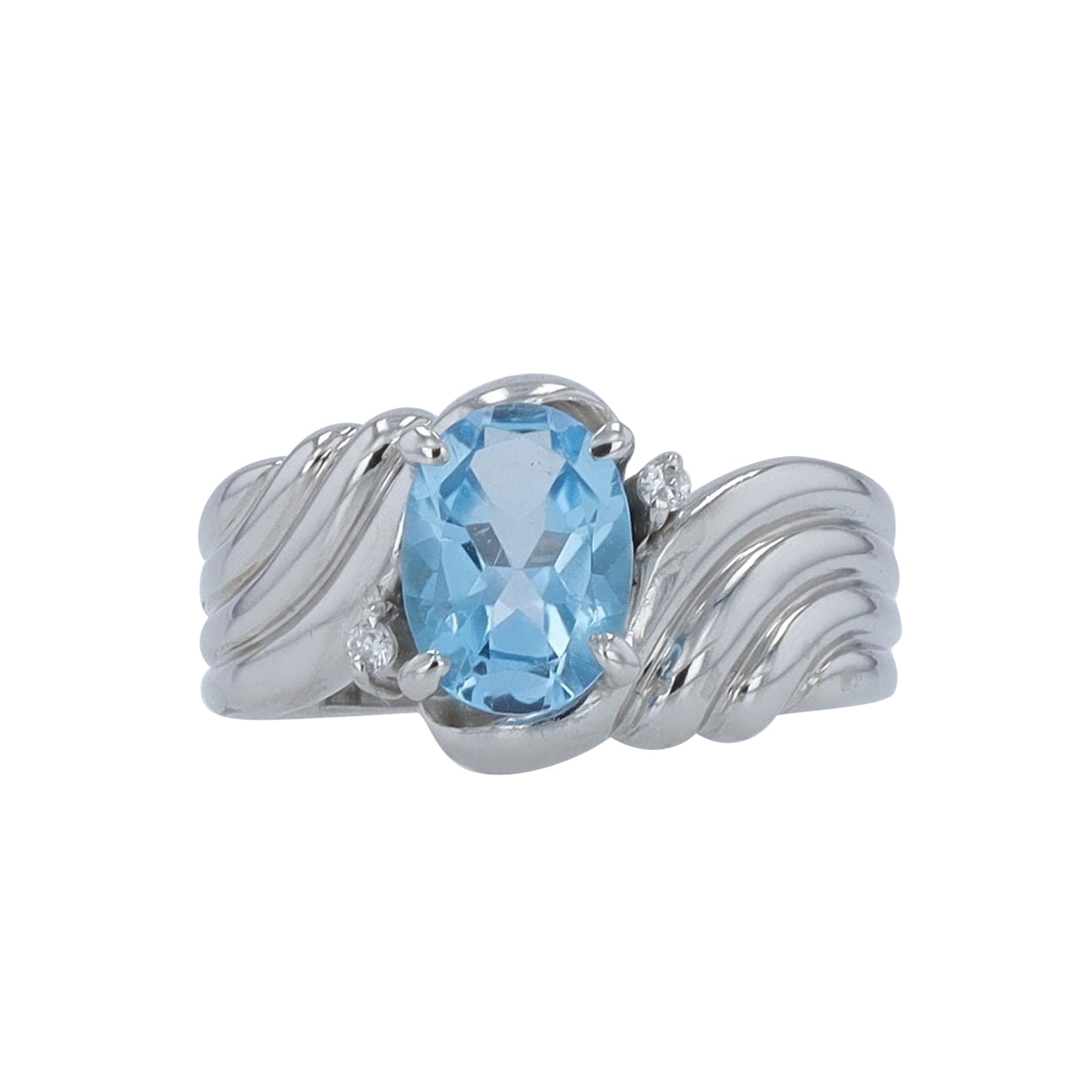 PT900 1.50 CT Blue Topaz Ring