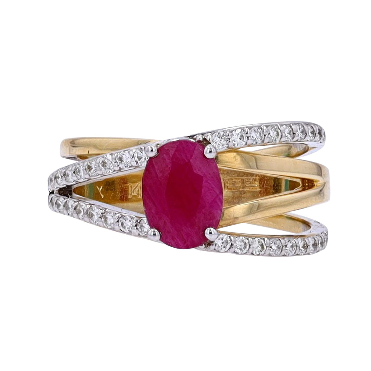 14K EFFY TT 1.42 CT Ruby Ring