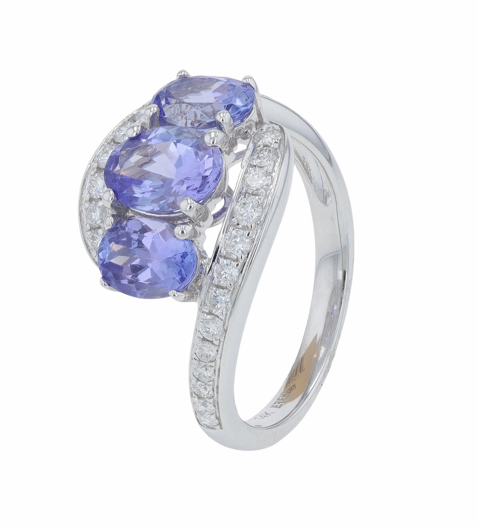 14K EFFY WG 1.42 CT Tanzanite Bypass Ring