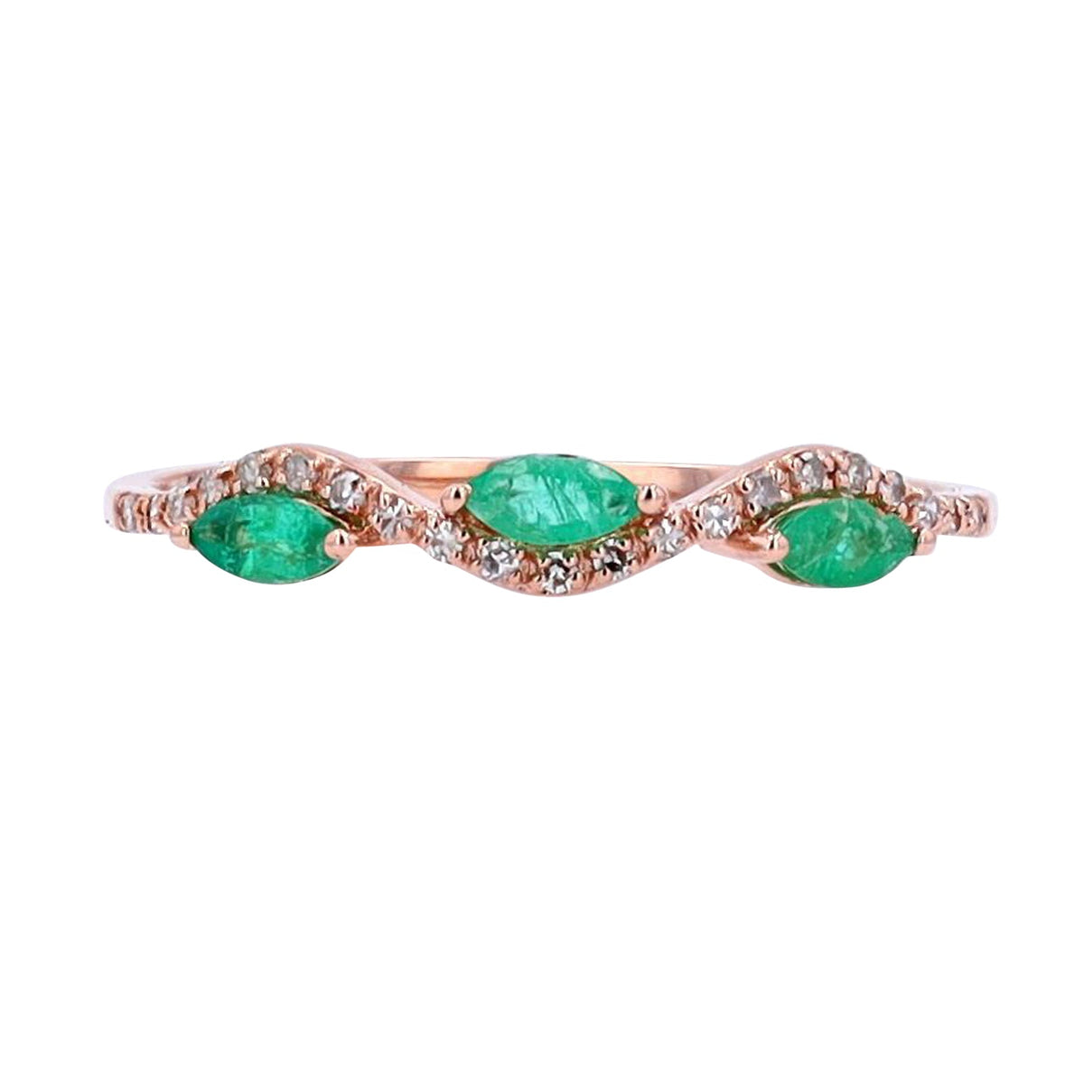 14K Three Stone Gemstone Band<p><strong>More Colors Available</p></strong>