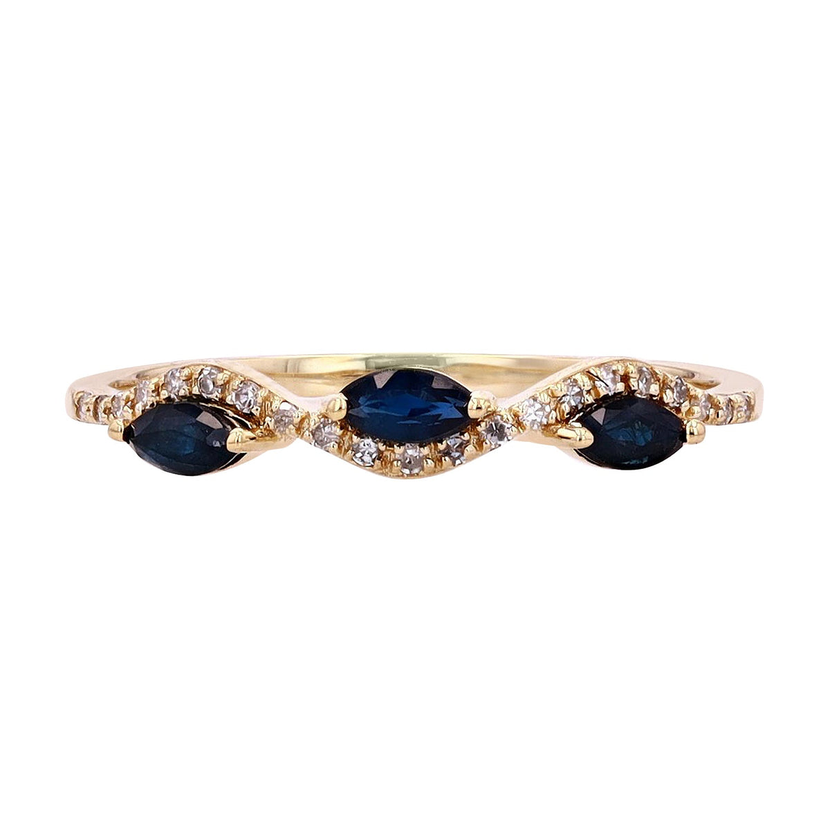 14K Three Stone Gemstone Band<p><strong>More Colors Available</p></strong>