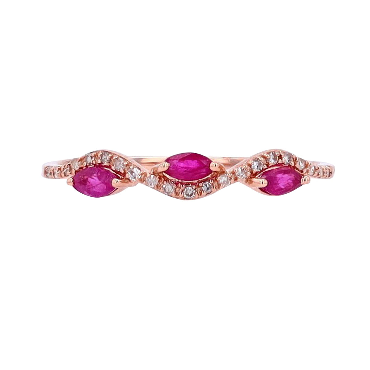 14K Three Stone Gemstone Band<p><strong>More Colors Available</p></strong>