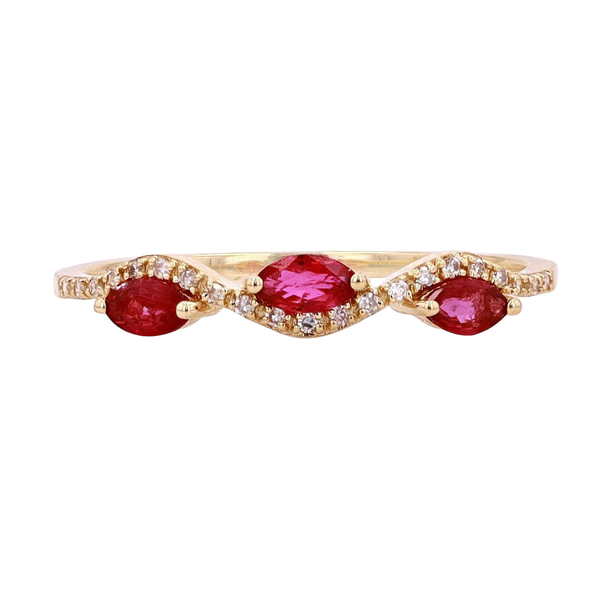 14K Three Stone Gemstone Band<p><strong>More Colors Available</p></strong>