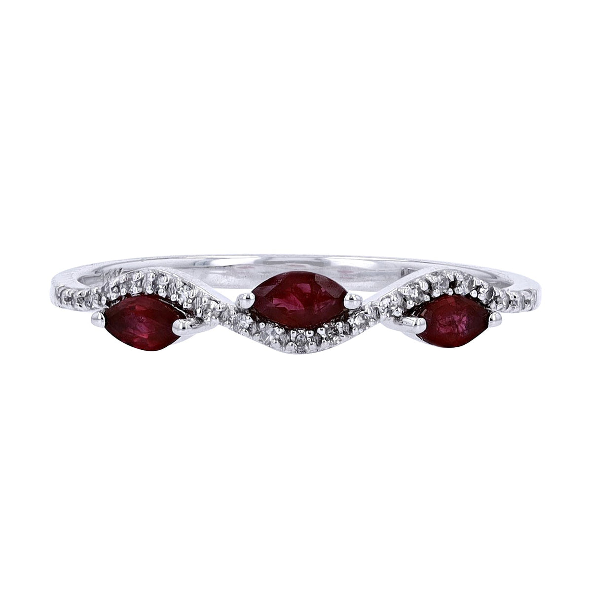 14K Three Stone Gemstone Band<p><strong>More Colors Available</p></strong>