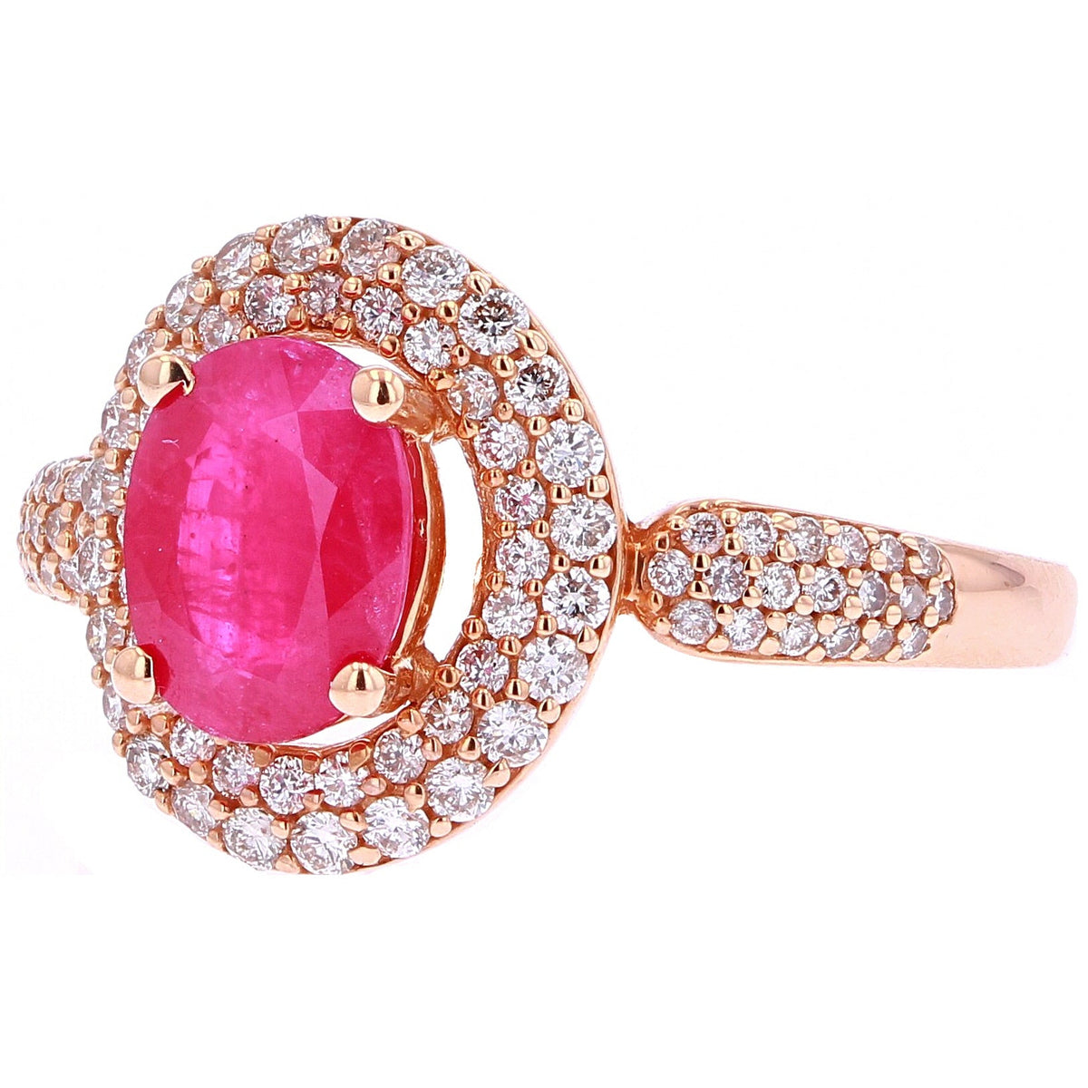14K RG Oval Ruby Ring