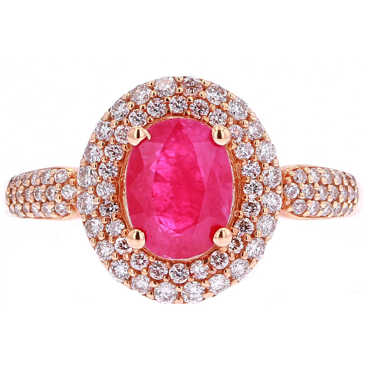 14K RG Oval Ruby Ring
