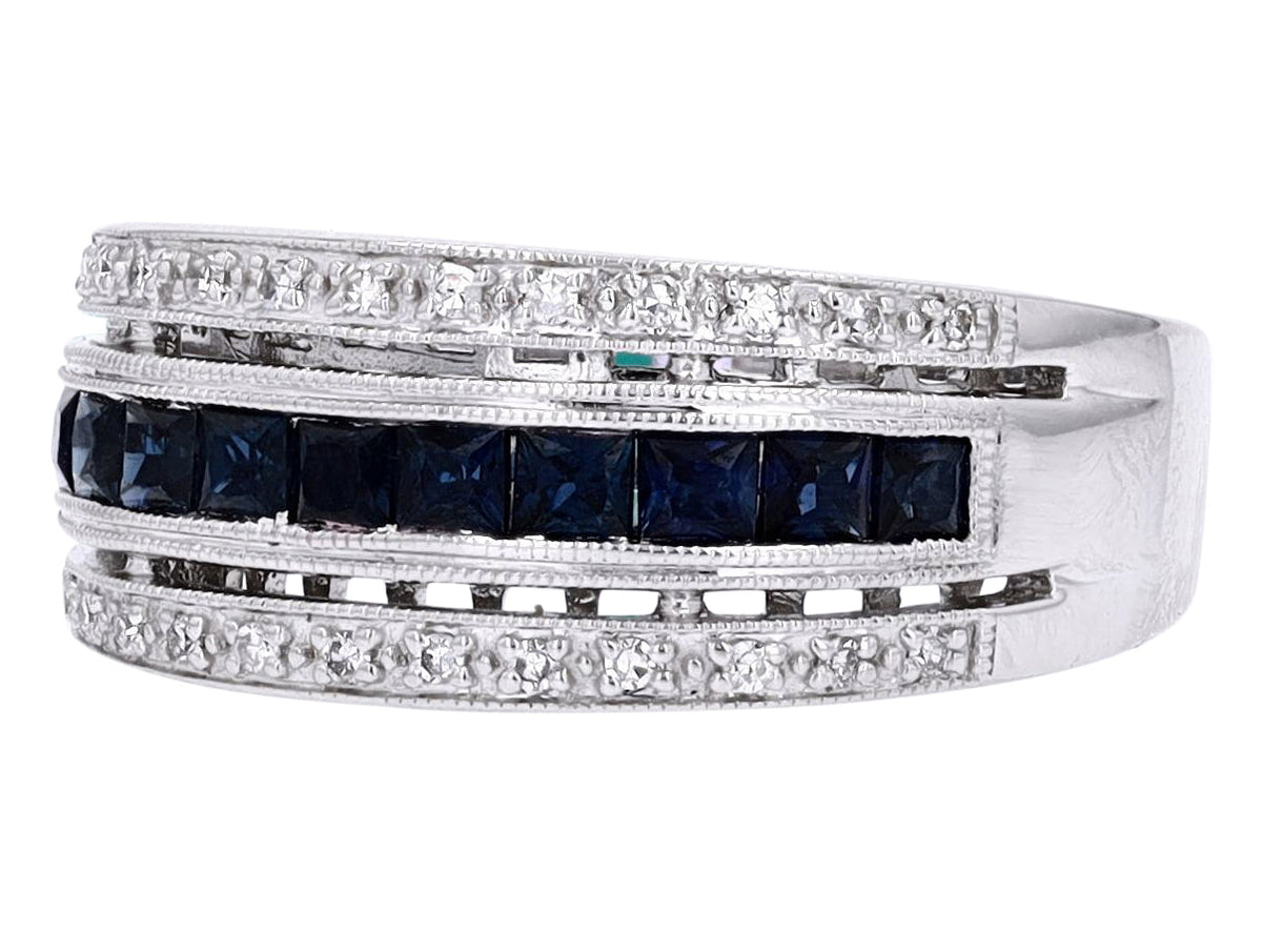 14K WG EFFY Sapphire & Diamond Band