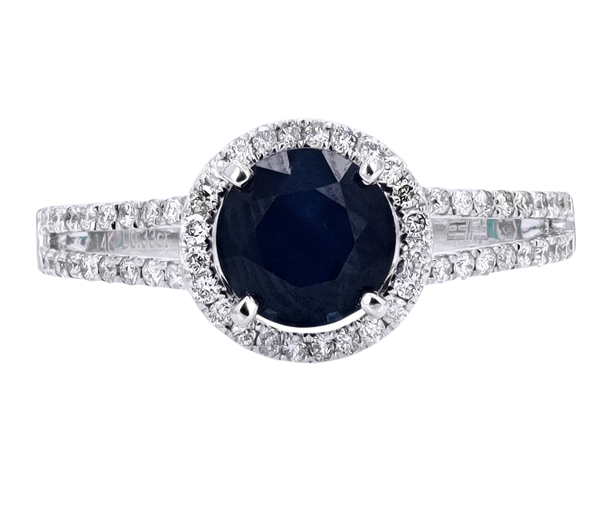 14K WG EFFY 1 1/2 CTR Sapphire Ring