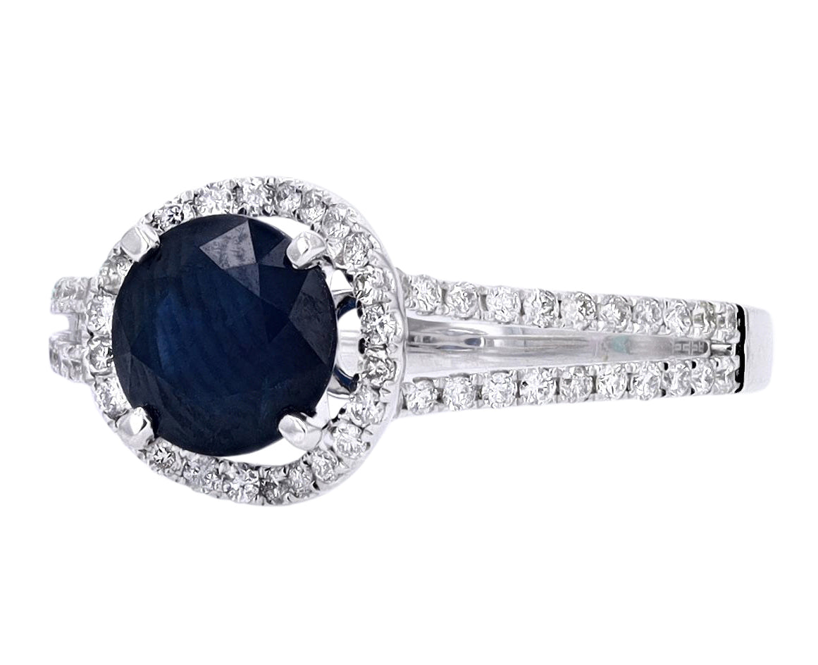 14K WG EFFY 1 1/2 CTR Sapphire Ring