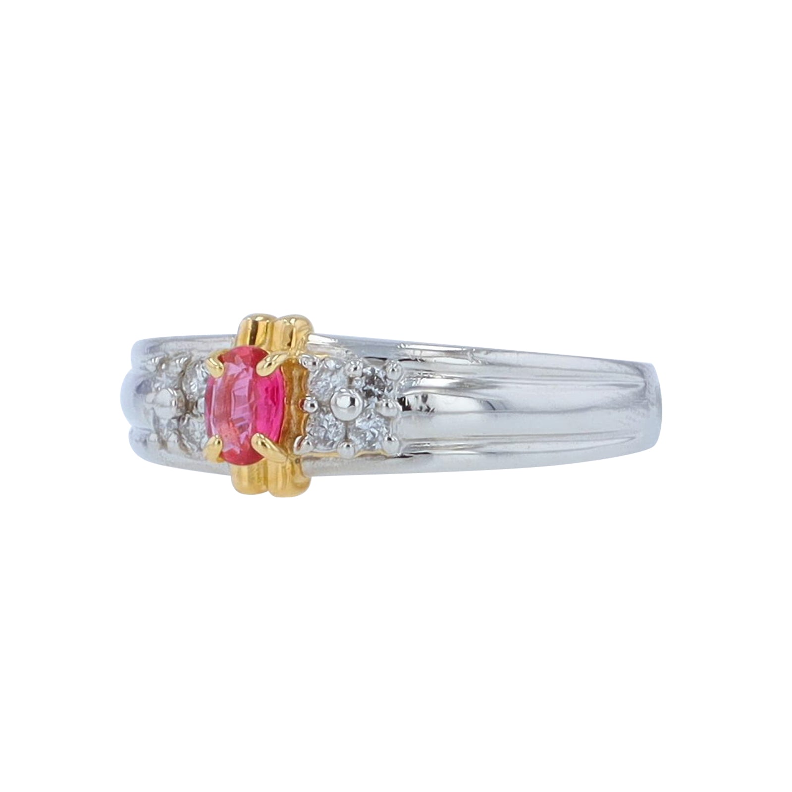 PLAT/18K YG .24 CT Ruby Ring