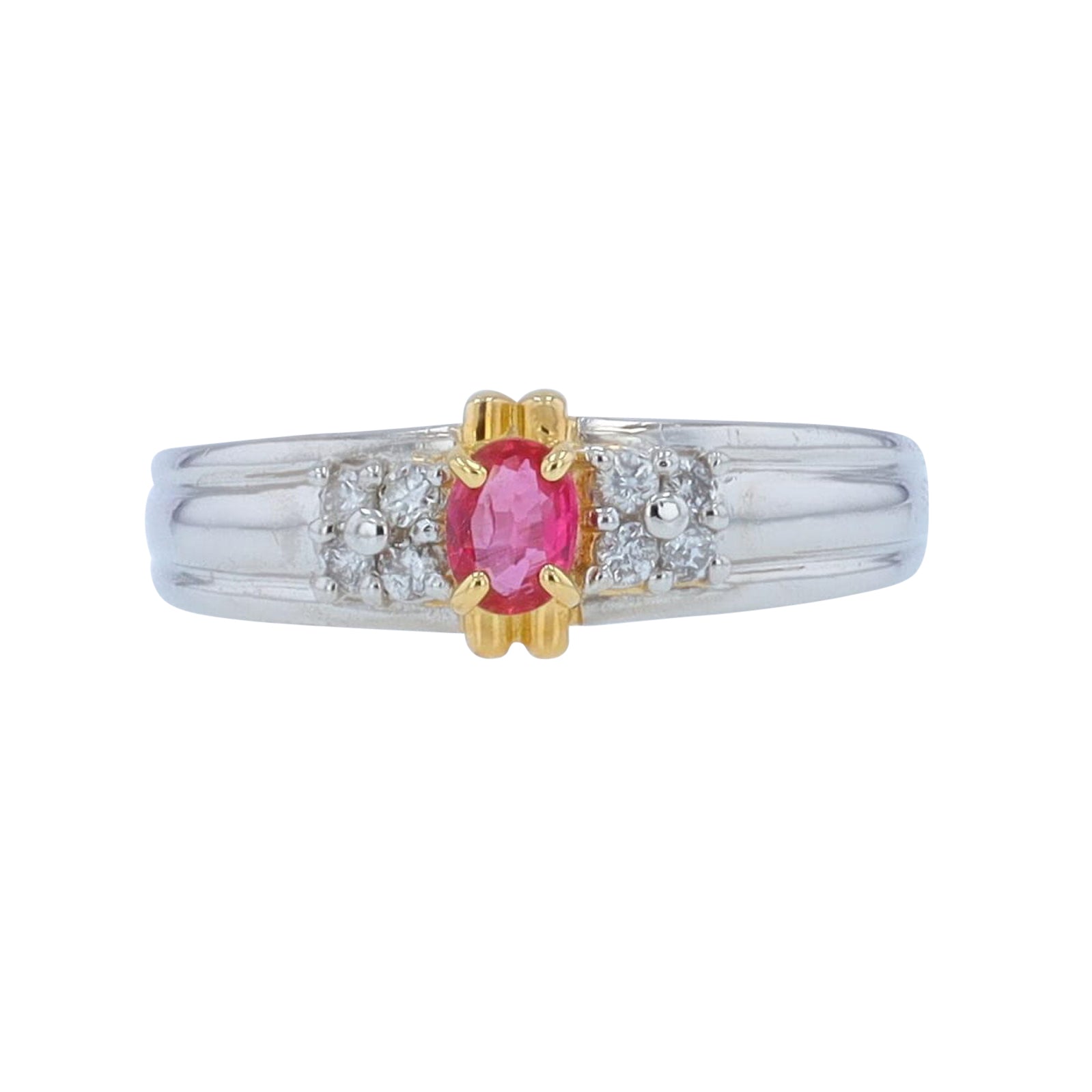 PLAT/18K YG .24 CT Ruby Ring