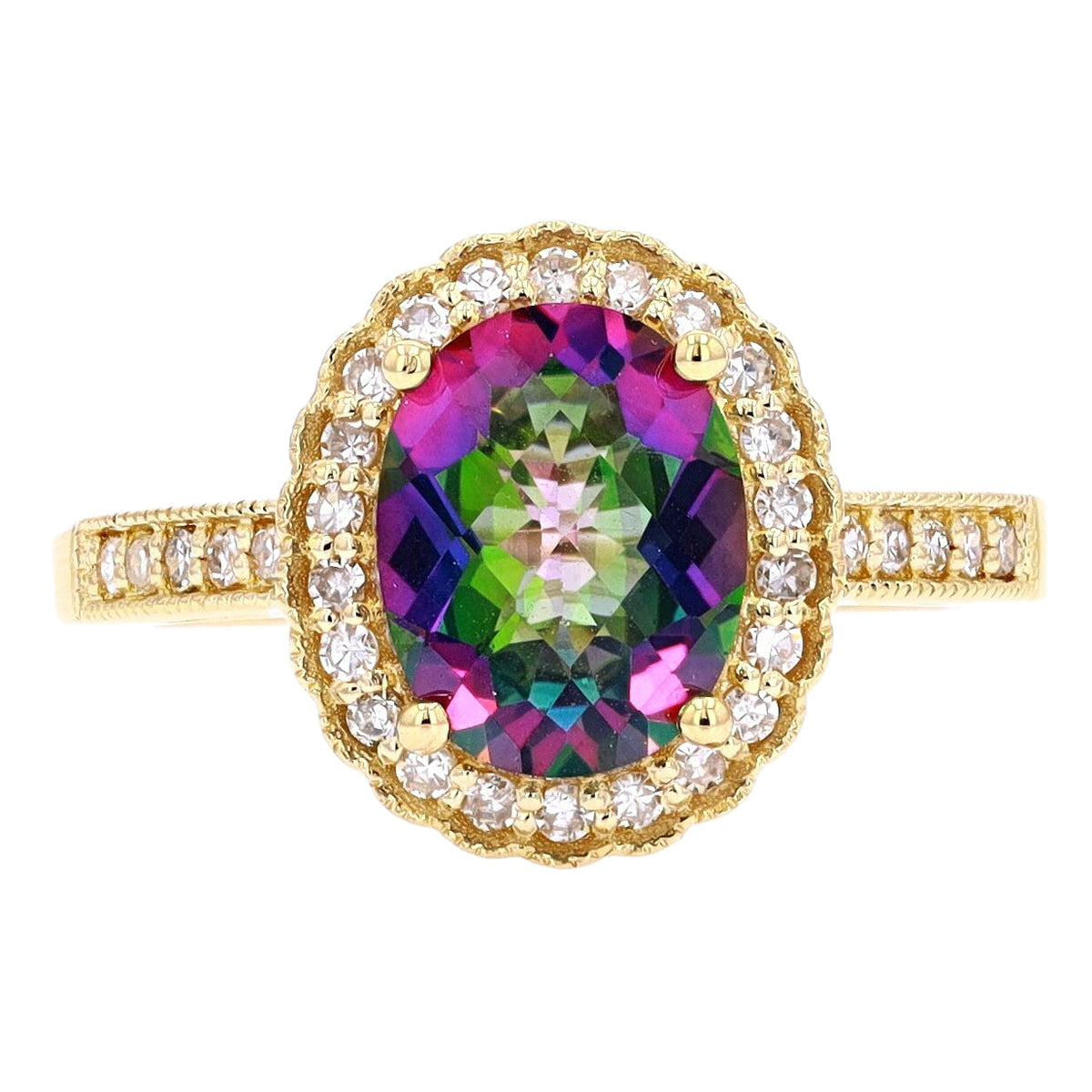 14K Oval Gemstone Ring<p><strong>More Colors Available</p></strong>