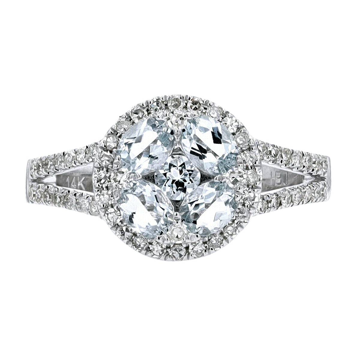 14K WG Gemstone Center Ring<p><strong>More Colors Available</p></strong>