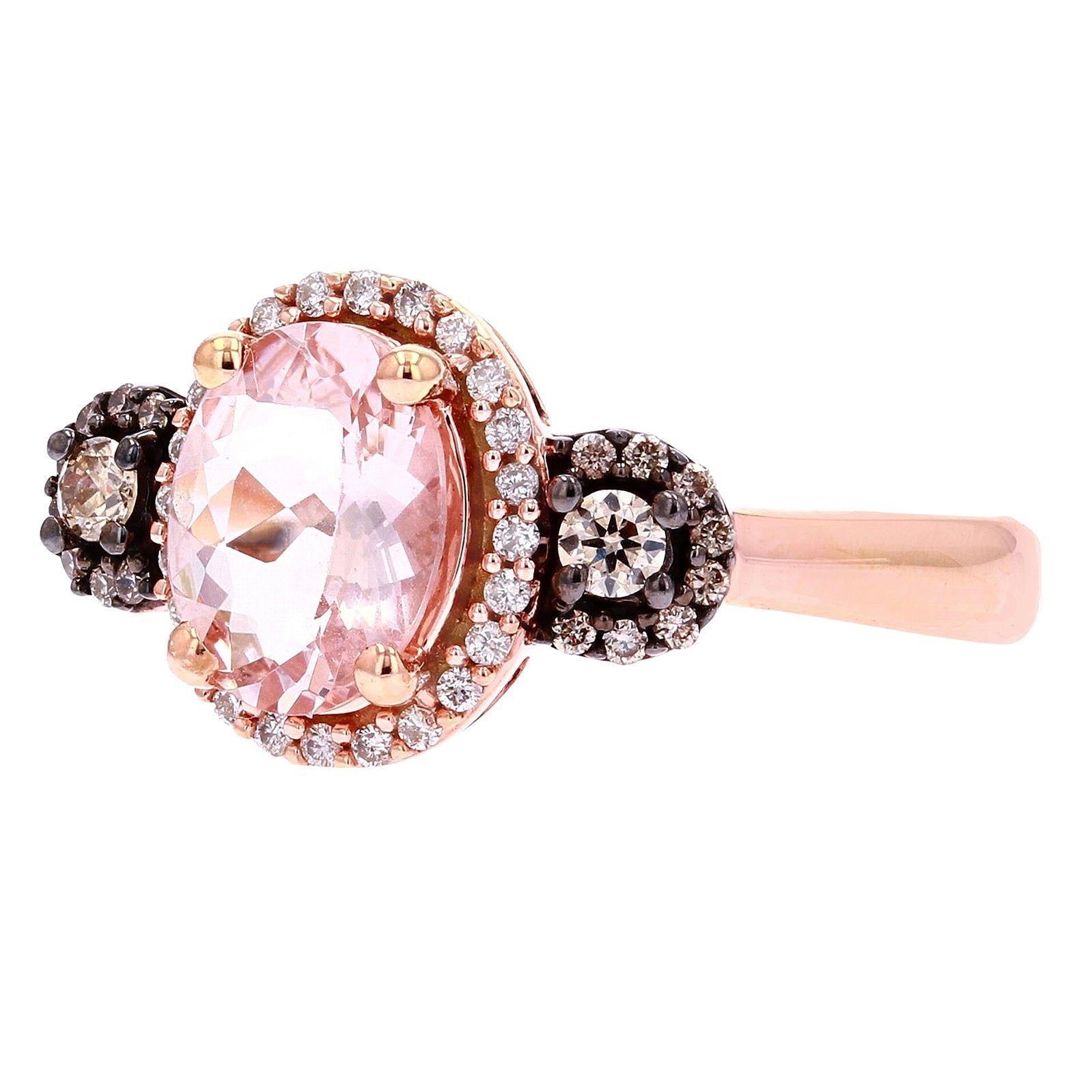 14K RG Oval Morganite Ring