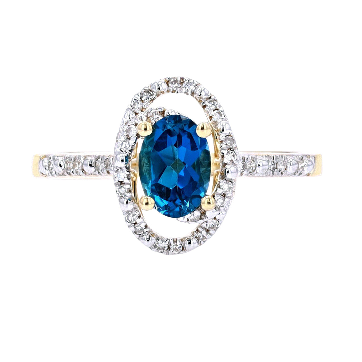 14K Oval Gemstone Center Ring<p><strong>More Colors Available</p></strong>
