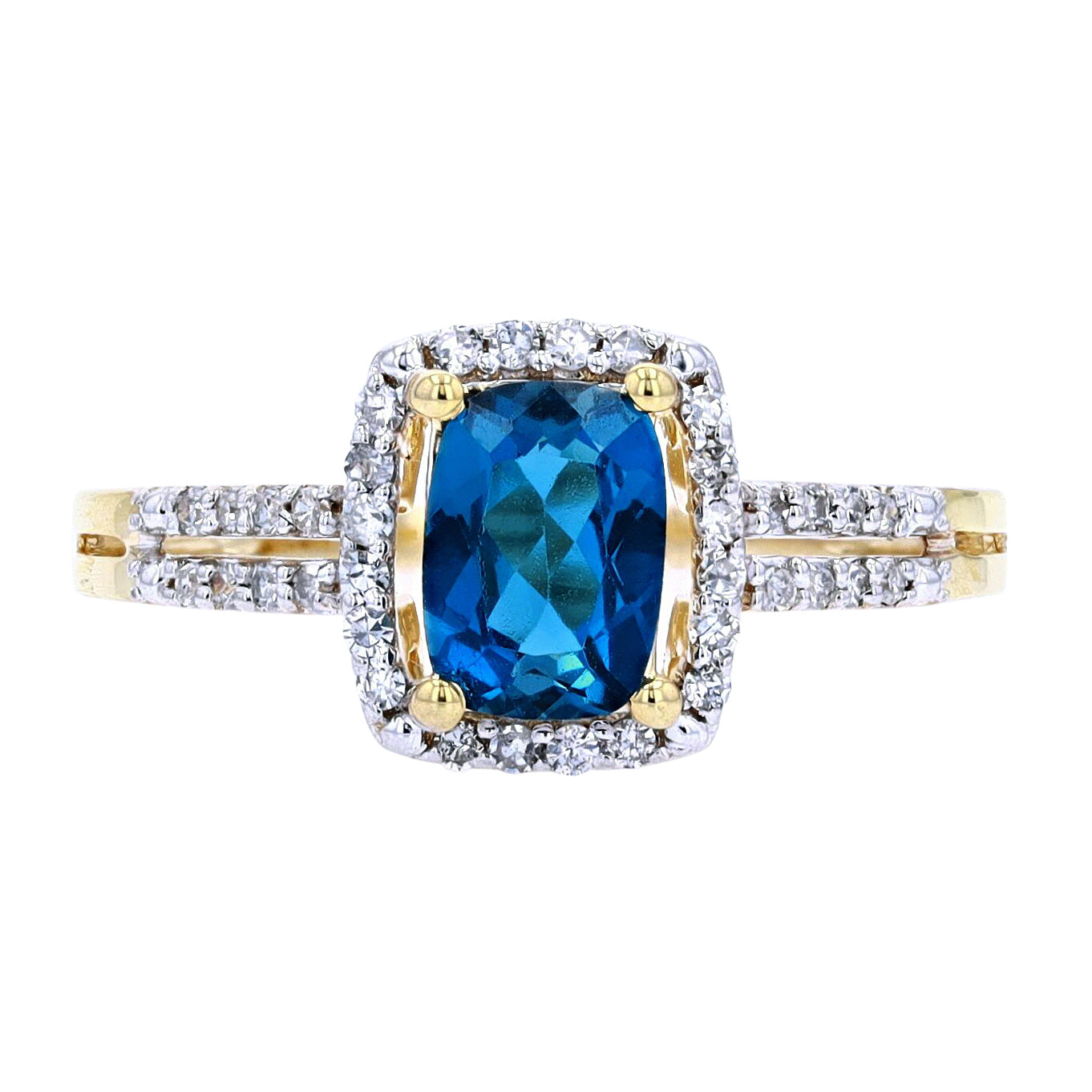 14K Birthstone Halo Rings<p><strong>More Colors Available</p></strong>