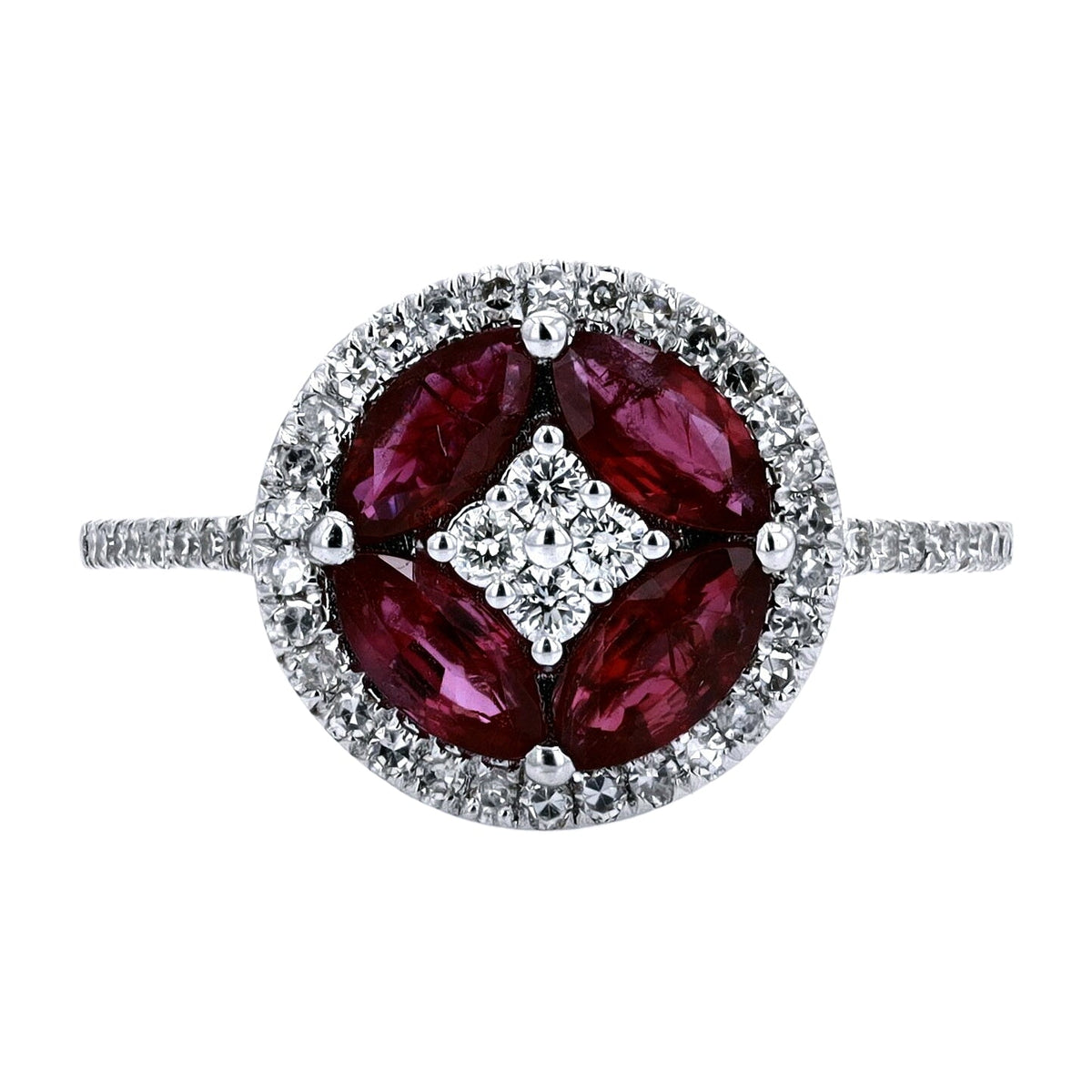 14K Gemstone Halo Ring<p><strong>More Colors Available</p></strong>