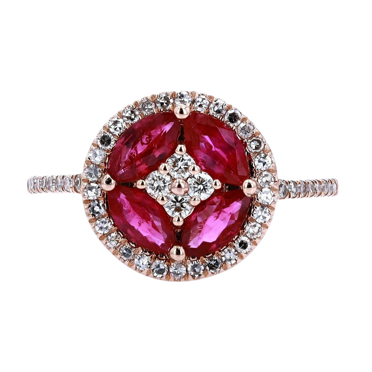 14K Gemstone Halo Ring<p><strong>More Colors Available</p></strong>