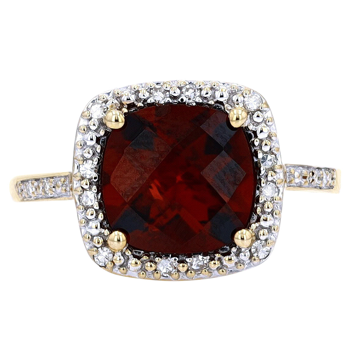 14K Checkerboard Cushion Cut Gemstone Ring<p><strong>More Colors Available</p></strong>